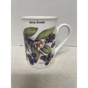 HAYWARD AND WARWICK Nova Scotia Fine Bone China Mug/Cup Blue Berries 9 oz